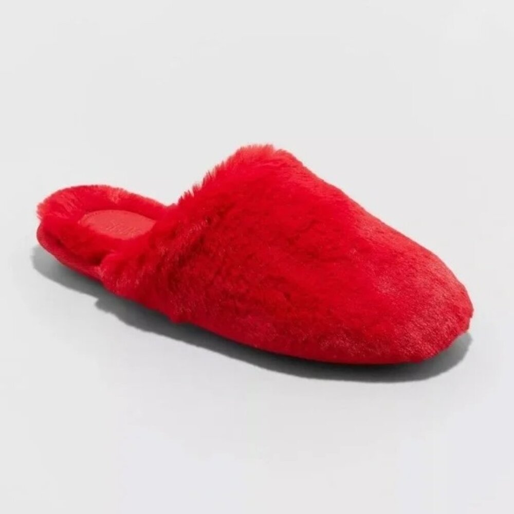 NEW Women's Emily Puff Scuff Slippers - Stars Above - Red - Size S (5/6)